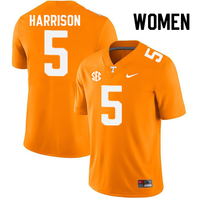 Women #5 Christian Harrison Tennessee Volunteers College Football Jerseys Stitched-Orange